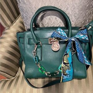 Michael‎ Kors Hamilton Green Leather Handbag